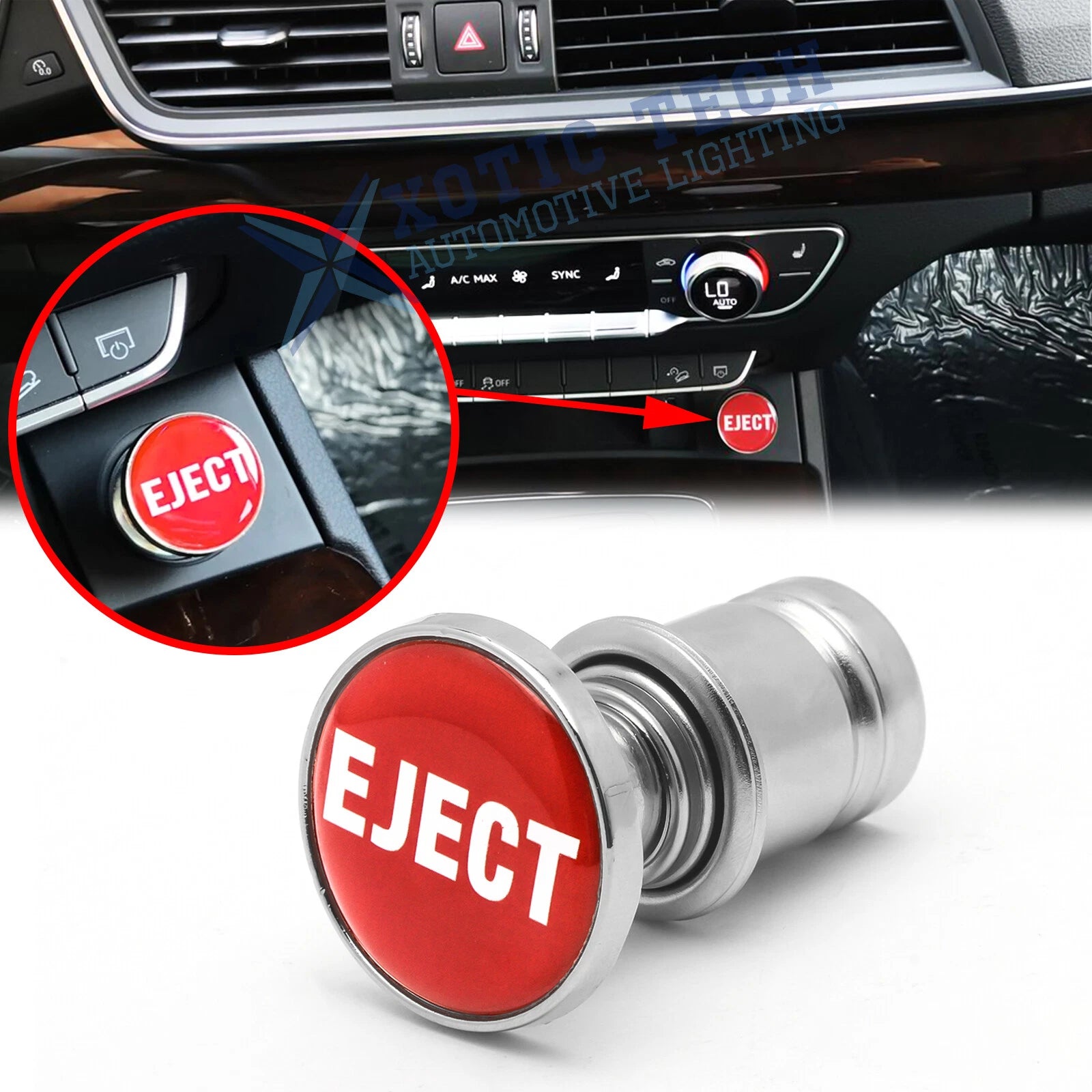Universal Red Eject Push Button Cigarette Lighter Replacement Accessories (2010–2010)