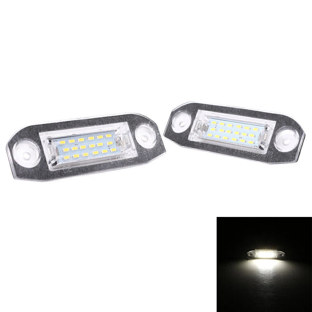 Pair White LED License Plate Lights for Volvo S80 (1998–2013) CX60 (2008–2013)