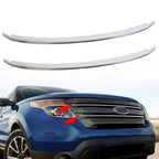 Set of 2 Chrome Front Lower & Upper Grille Molding Trim for Ford Explorer (2011–2015)
