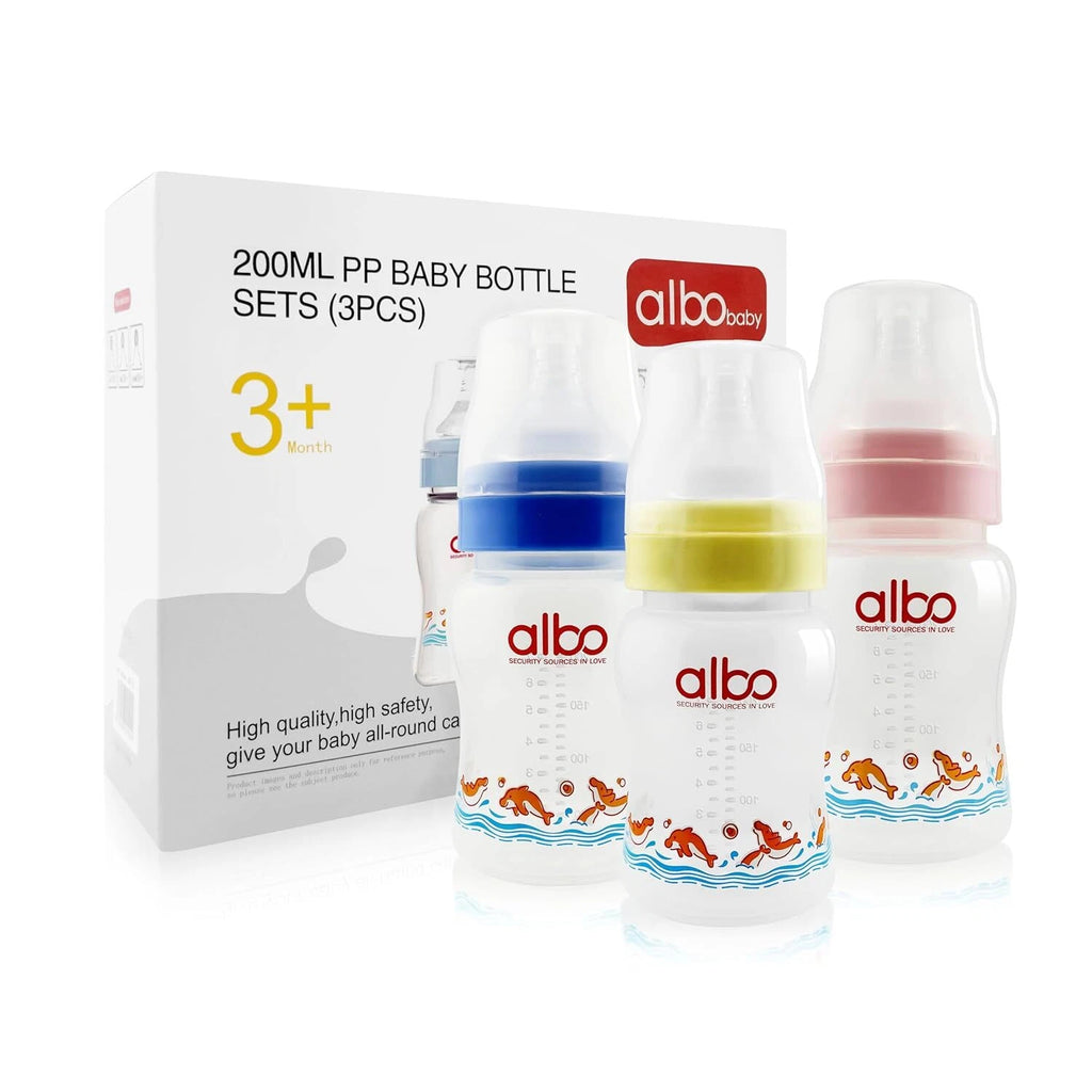 Anti-Colic Baby Bottle for Albo (BPA Free, Silicone, Natural Flow Nipple)