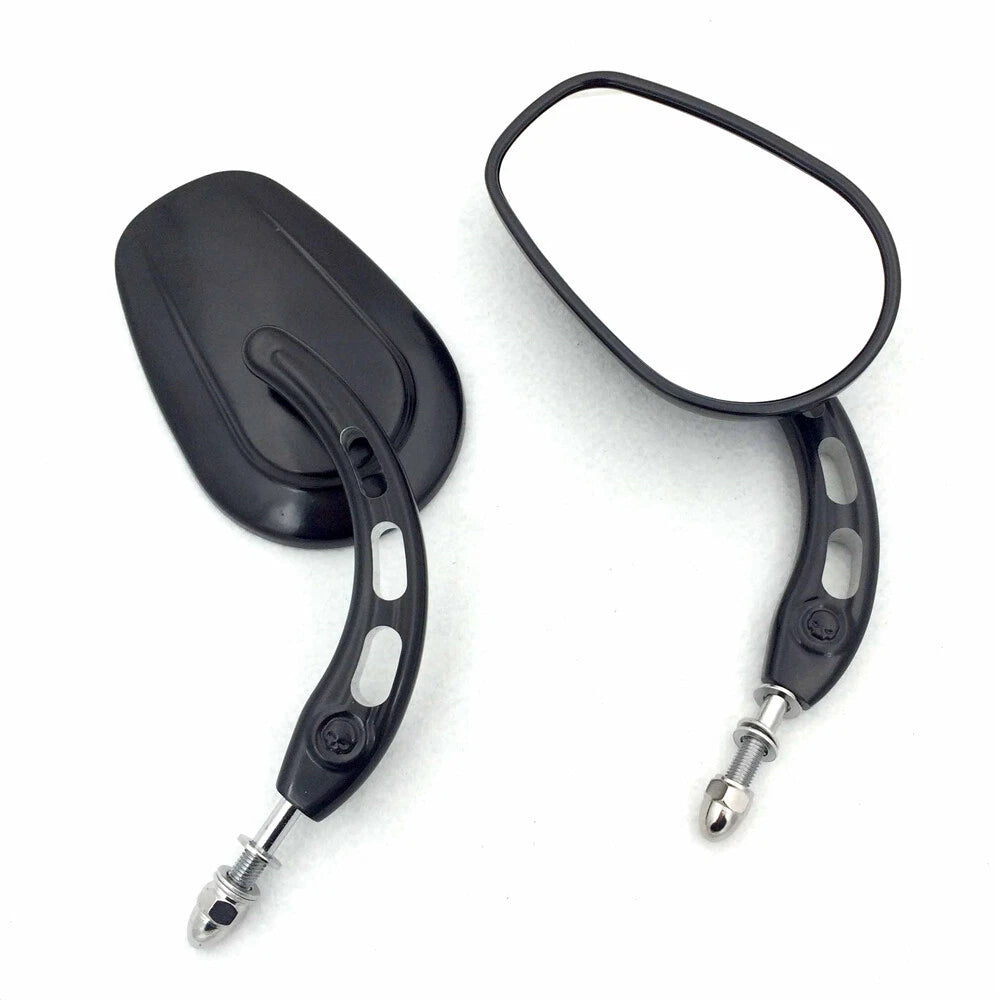 Black Big Racing Side Mirrors for Harley Low Rider (2014–2023)