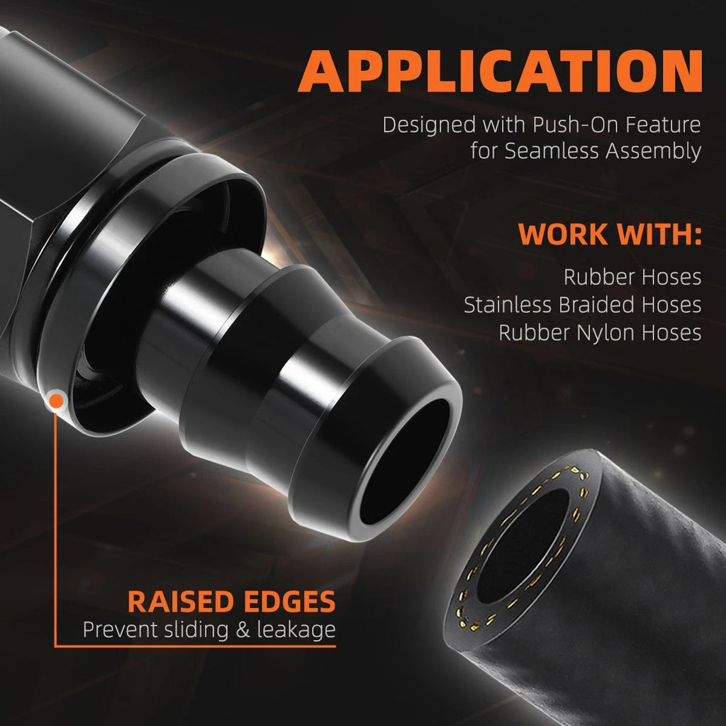12AN to 3/4" Barb Straight Push Lock Hose End Fitting (2000PSI)