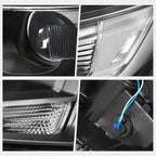 Projector Black Housing Headlight Set for Ford Edge (2015–2018)