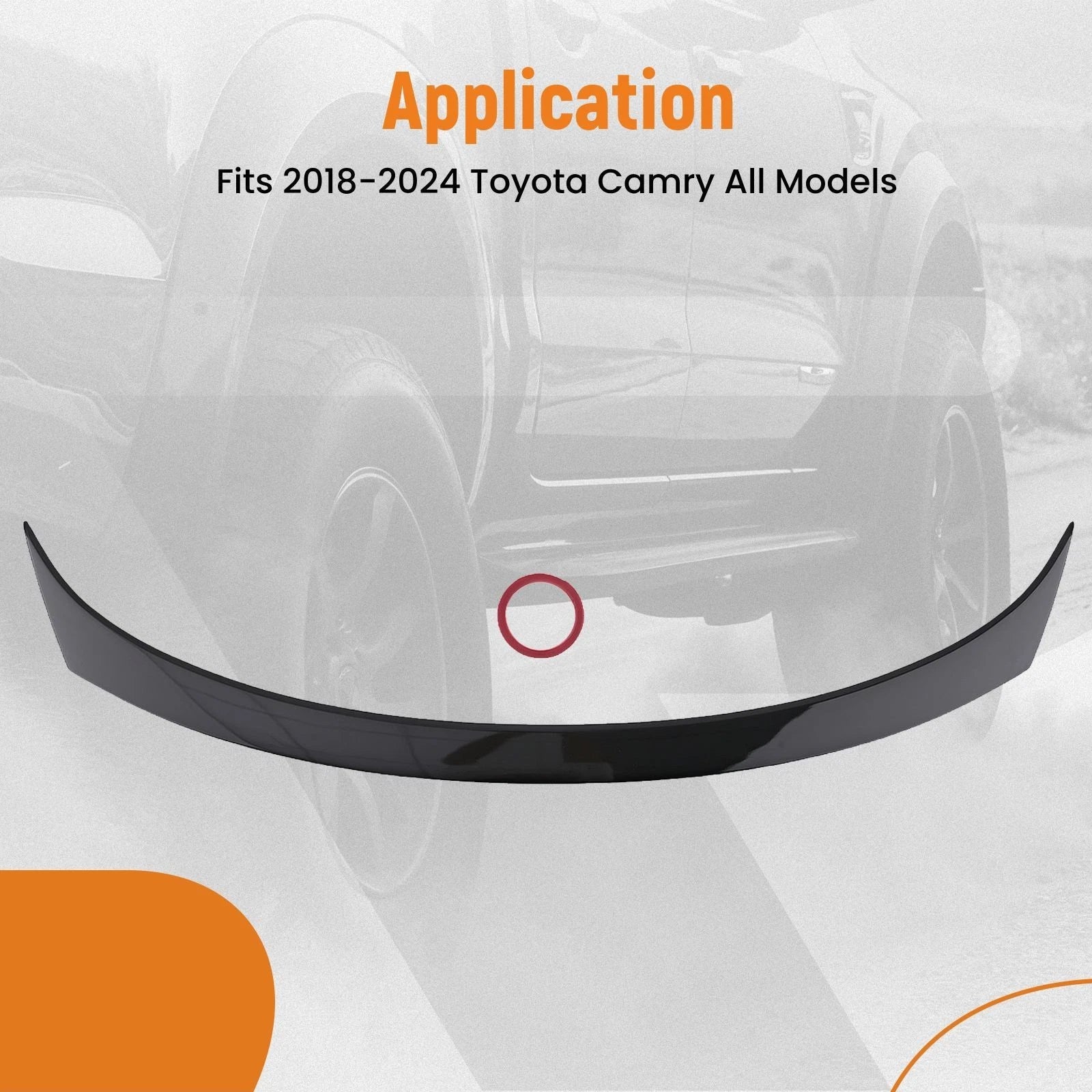 Glossy Black Painted Trunk Spoiler for Toyota Camry (2018–2024)