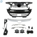 Upper Lower Grill Set with Chrome Trim Covers & Fog Lights for Honda Accord (2021–2023)
