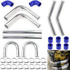 2.5" Universal Aluminum Turbo Intercooler Elbow Pipe Kit with Hose & Clamp