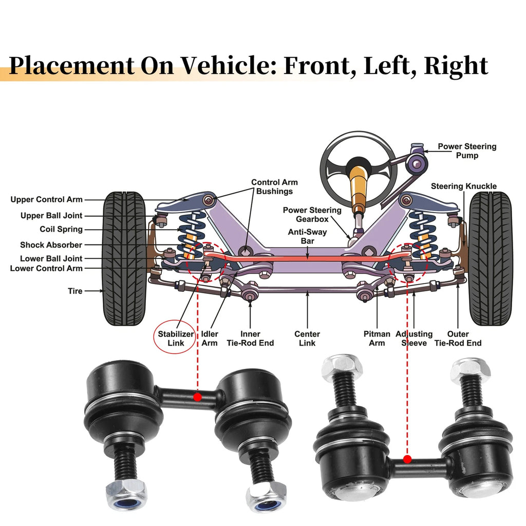 2X Front Stabilizer Sway Bar Link for Chevrolet Prizm (1998–2002) No.K90124
