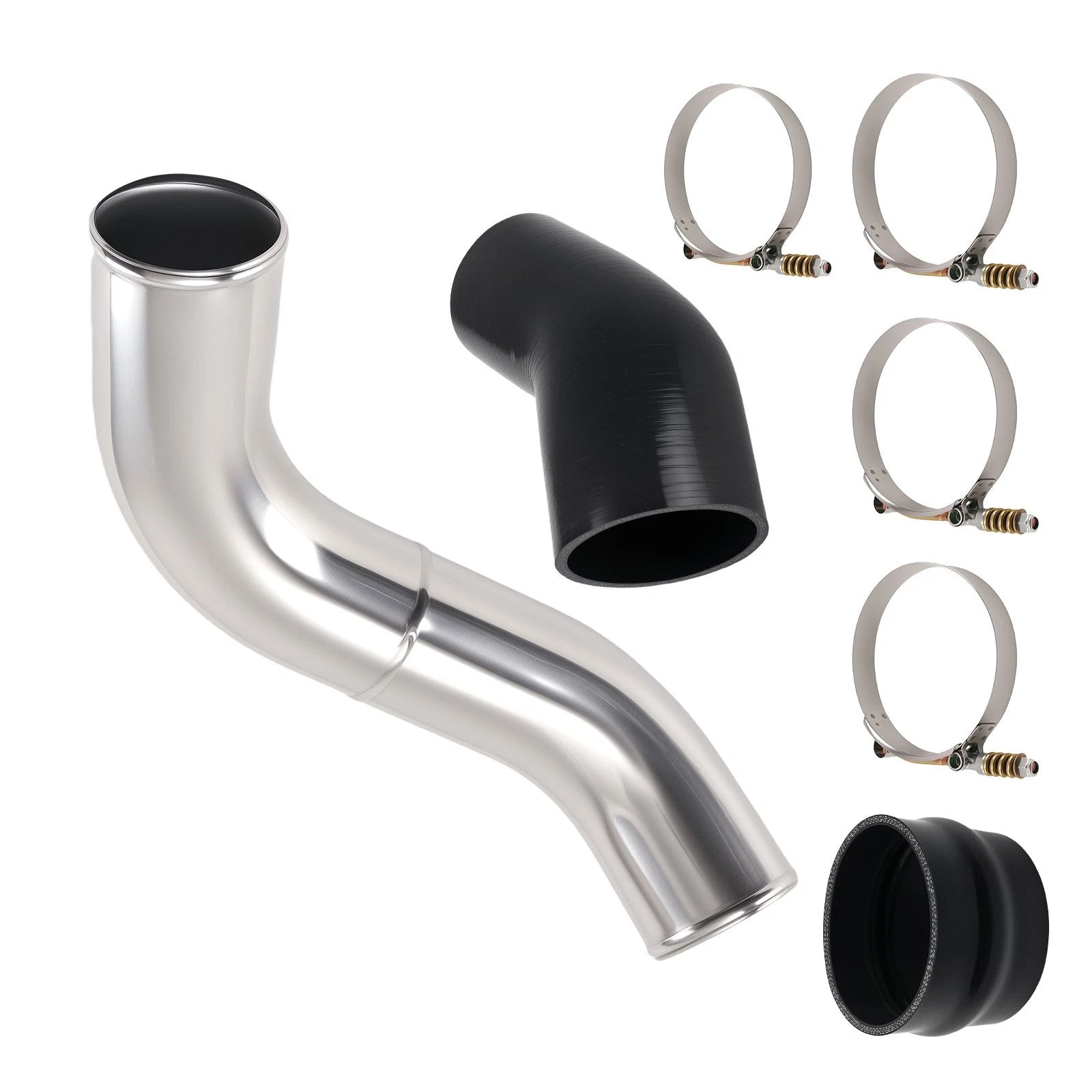 Aluminum3.5" Cold Intercooler Pipe Kit For Dodge Ram 6.7L Cummins Diesel 2019-21