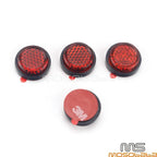 4 Pcs Red Mini Round Reflectors for Harley License Plate