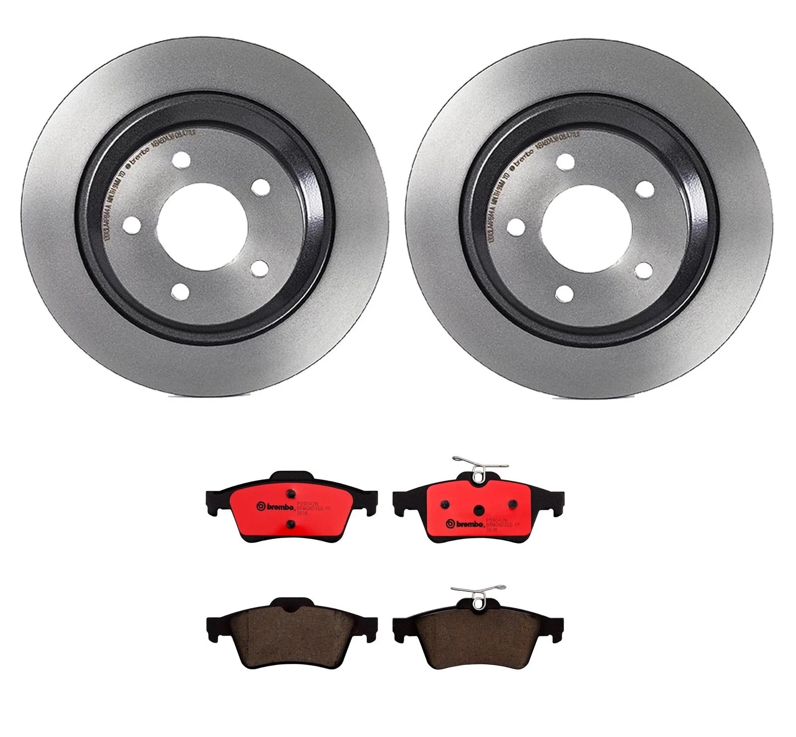 Brembo Rear Brake Kit 302mm Disc Rotors Ceramic Pads for Mazda 5 (2006–2015)