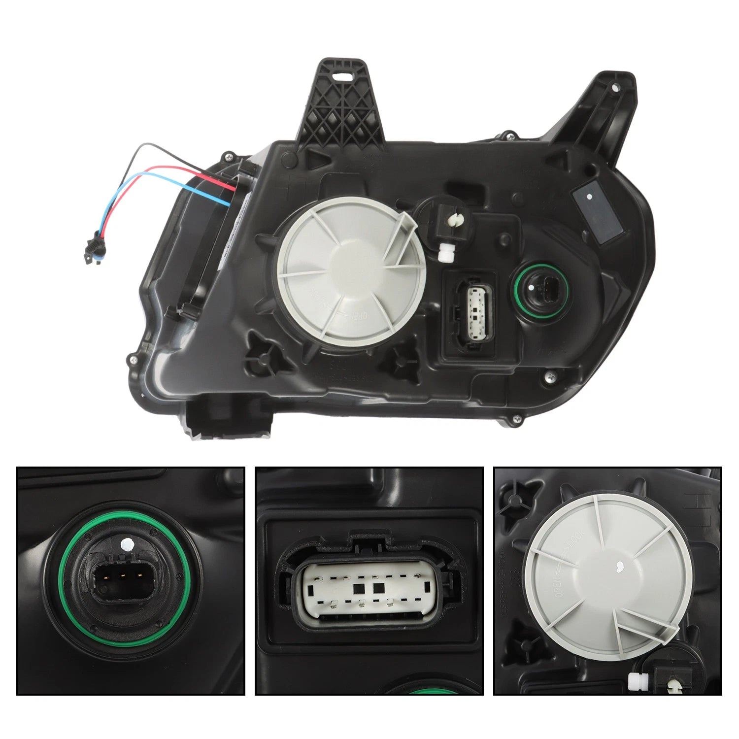 Headlight Pair for Ford Mustang (2013–2014) Black Projector w/LED DRL HID/Xenon