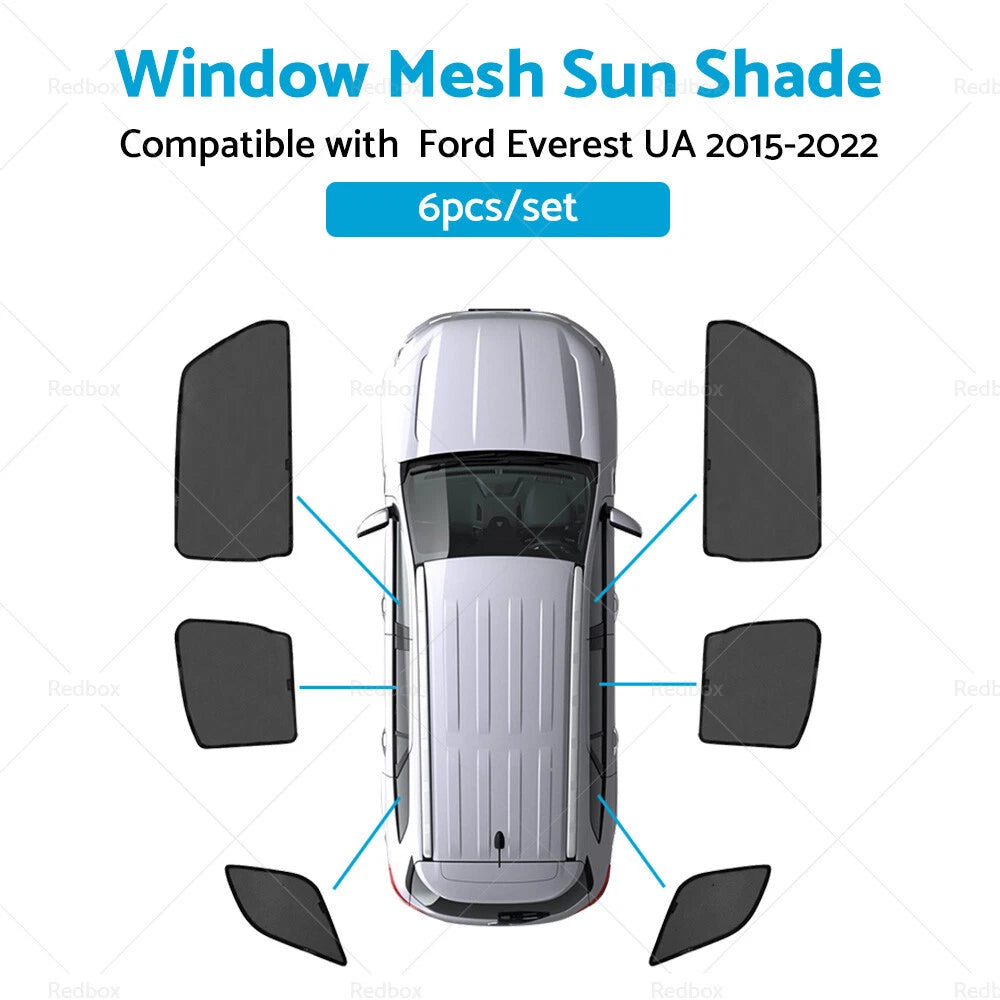 6X Foldable Window Mesh Sun Shade for Ford Everest UA (2015–2022)
