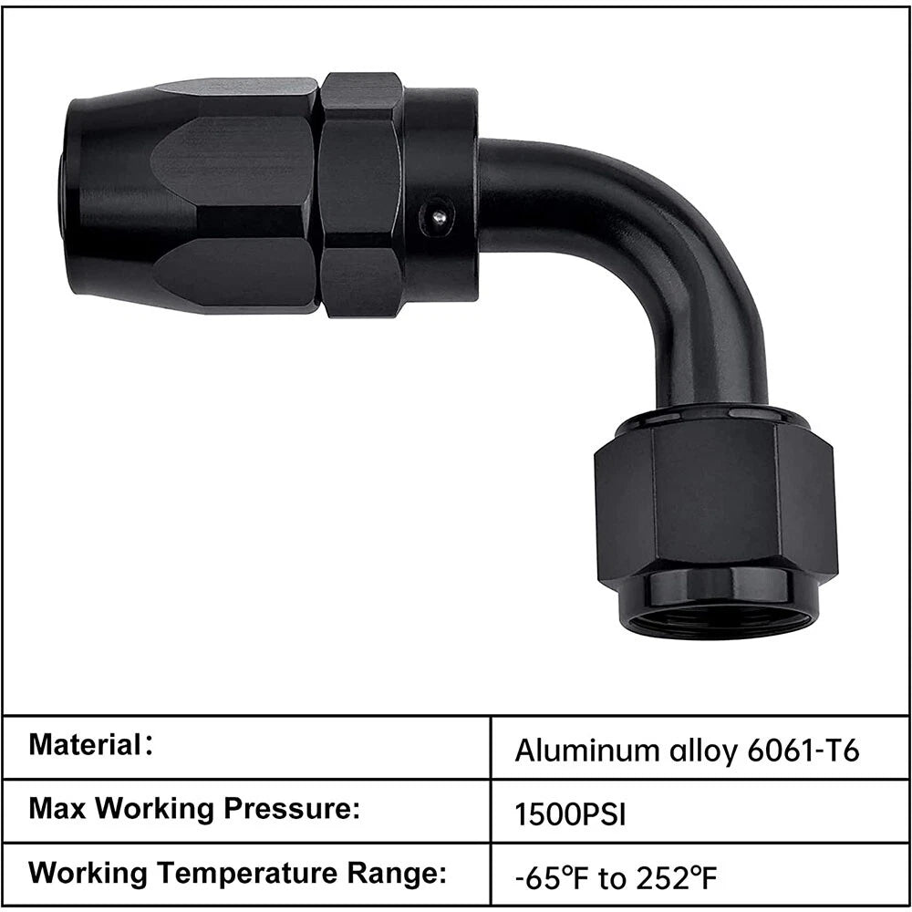 1x AN8 90 Degree Swivel Hose End Fitting Adaptor for Oil/Fuel Line