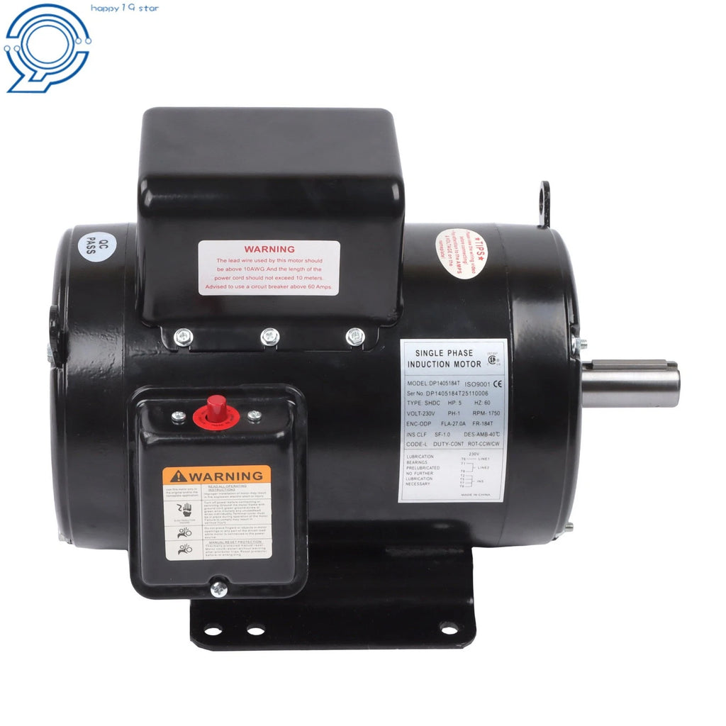 5HP Single Phase ODP Motor 184T 208-230V 60Hz for Compressor Duty