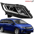 Set of 2 Halogen Headlight Assemblies for Honda Odyssey (2018–2020) w/ LED DRL