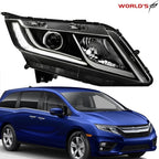 Set of 2 Halogen Headlight Assemblies for Honda Odyssey (2018–2020) w/ LED DRL
