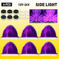 6X LED Watermelon Light Flash Lamp for Truck Trailer Turn Signal (V)
