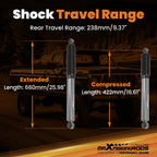 Rear Gas Charged Shock Set for Ford F-250/F-350 (1980–1997) 0-2" Lift 4WD
