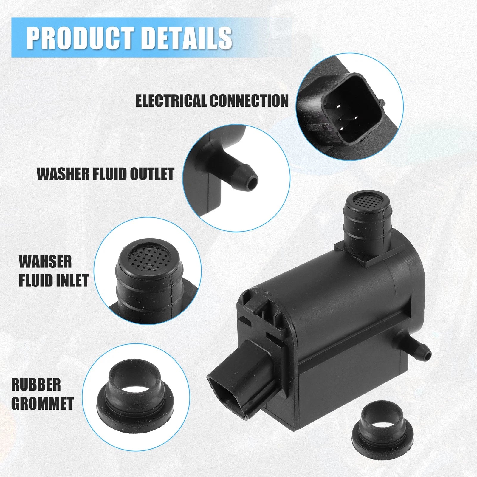 Windshield Washer Pump for Hyundai Accent (2000–2015)