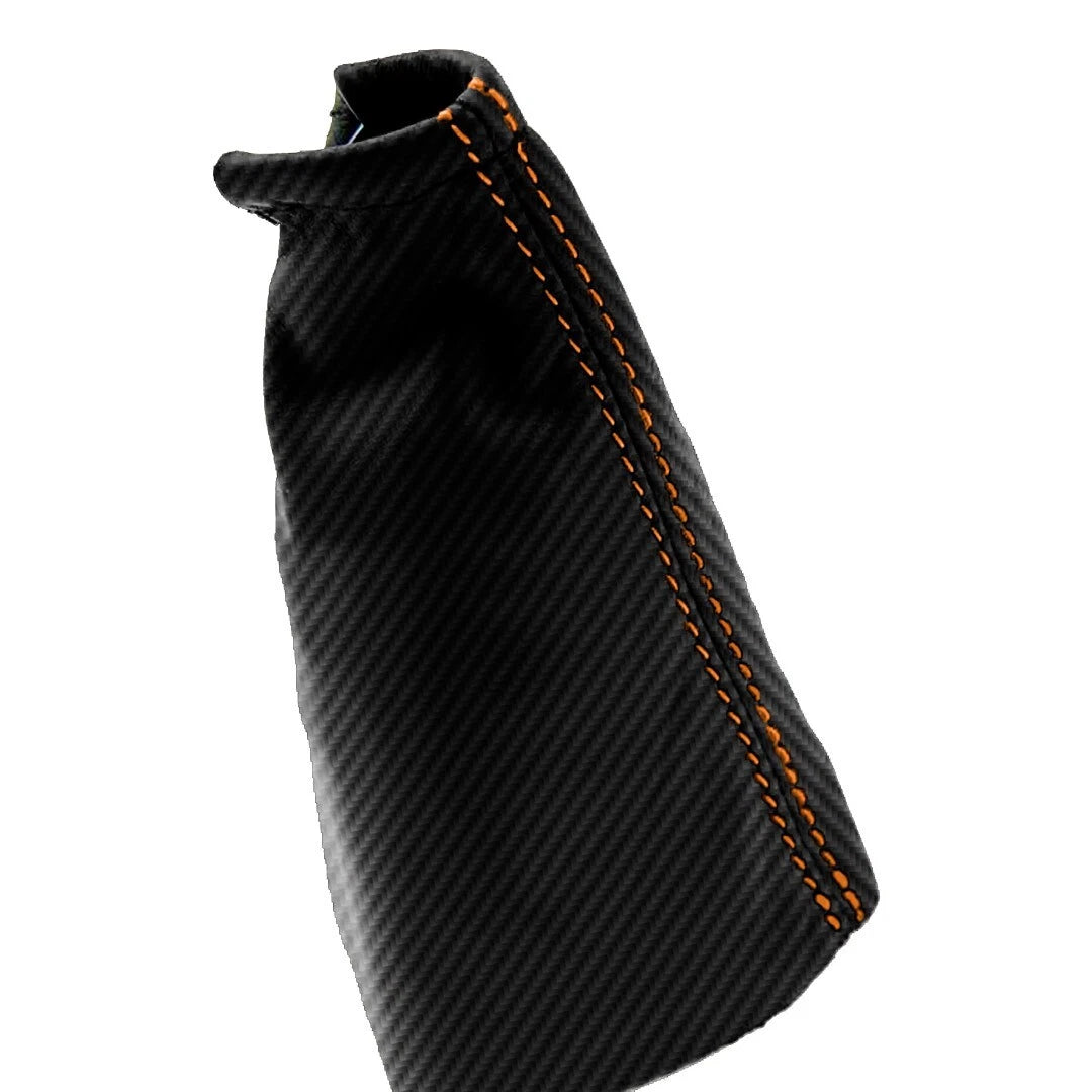 Manual Shift Boot Cover for Nissan Versa (2007–2012) - Carbon, Orange Stitch