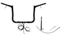 1-1/4" Pointed Top Handlebar Kit for Harley Davidson (EZ Install, 12", Black)