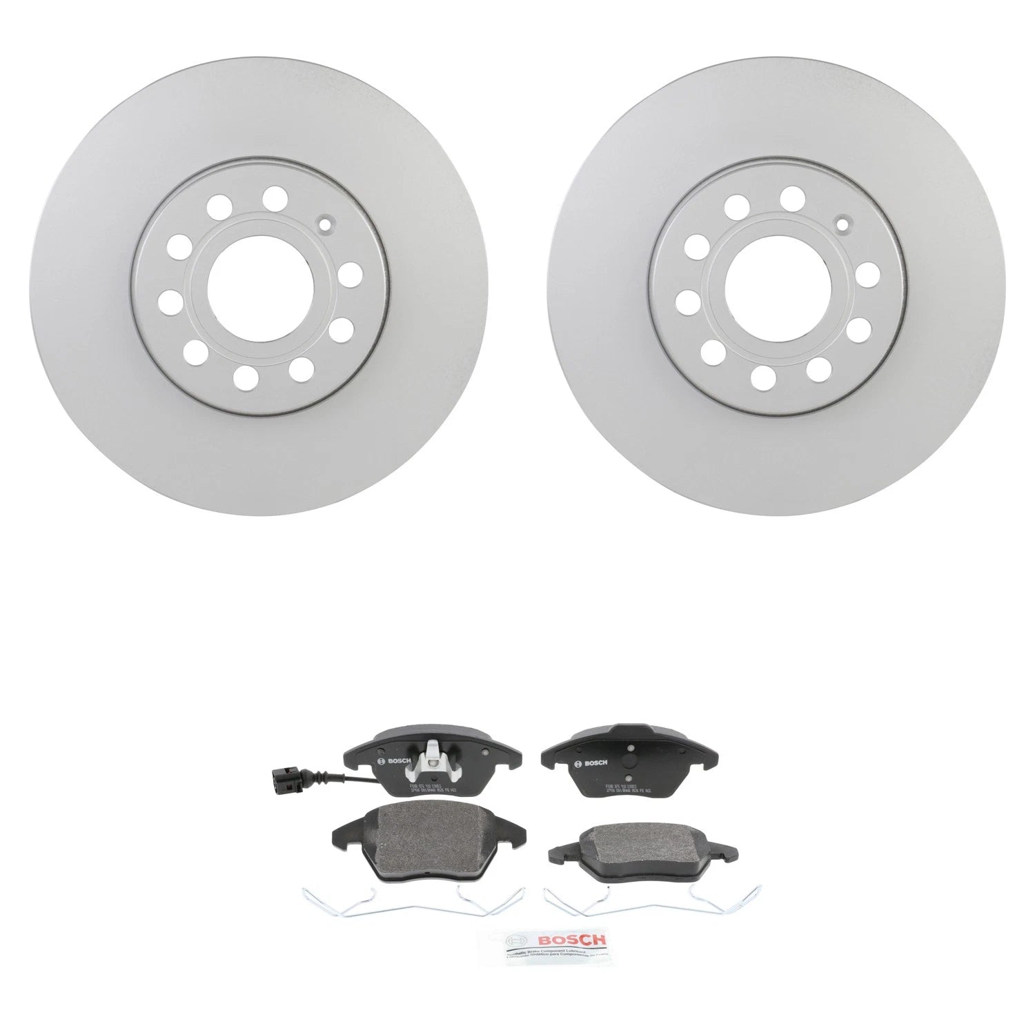 Bosch Front Quietcast Rotors & Semi-Met Disc Brake Pad Kit for Beetle Golf Jetta (2006–2010)