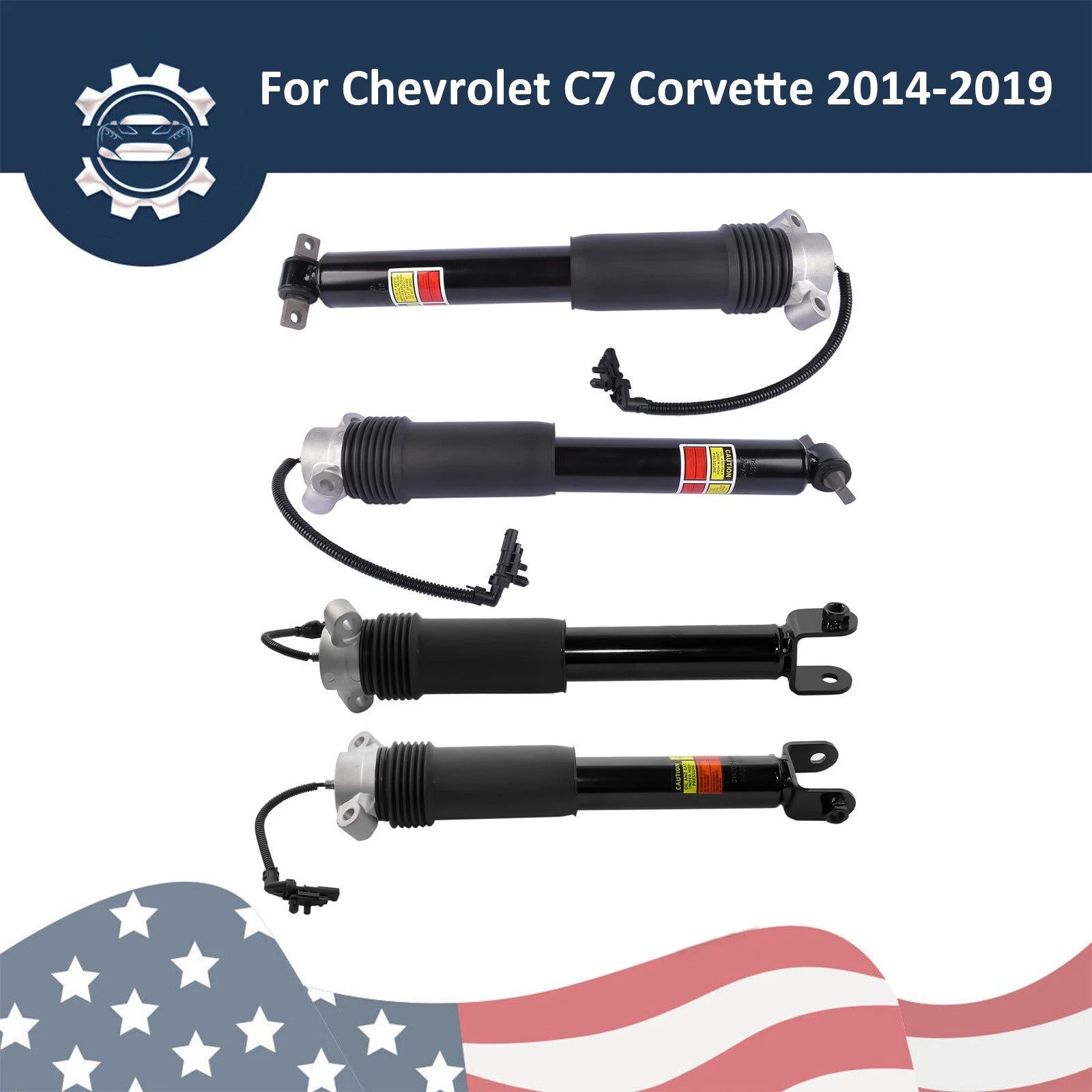 Set of 4 Shock Struts w/ Electric for Chevy C7 Corvette (2014–2019)