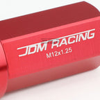 20 PCS Closed End M12x1.25 50mm Tall Red Aluminum Lug Nuts + Adapter