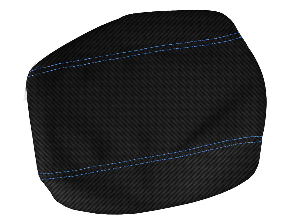 Carbon Fiber Console Lid Cover for Mitsubishi Eclipse (1995–1999) Blue Stitch