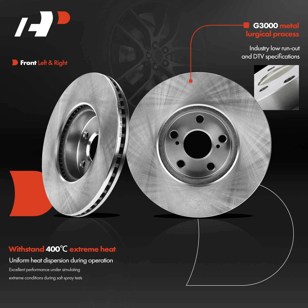 Front Disc Brake Rotors and Ceramic Pads for Toyota Corolla (2019–2019)