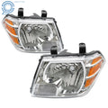 Set of 2 Headlights for Nissan Frontier (2009–2021) Chrome Housing Halogen