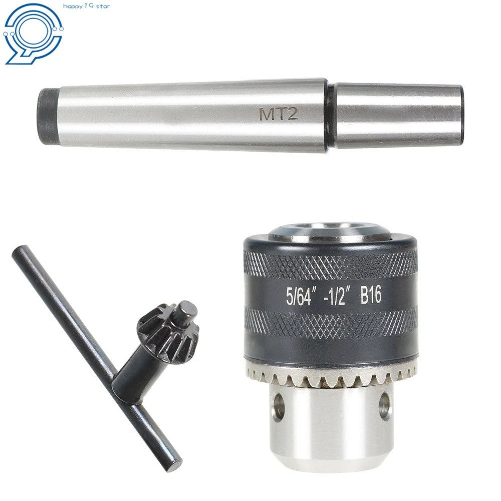 Tail Stock Drill Chuck Tool with MT2 Arbor for Mini Metal Lathe (MT2)