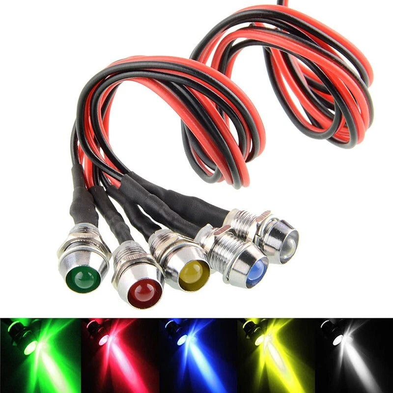 Set of 5 LED Indicator Light Bulbs for Car Boat Dash Panel