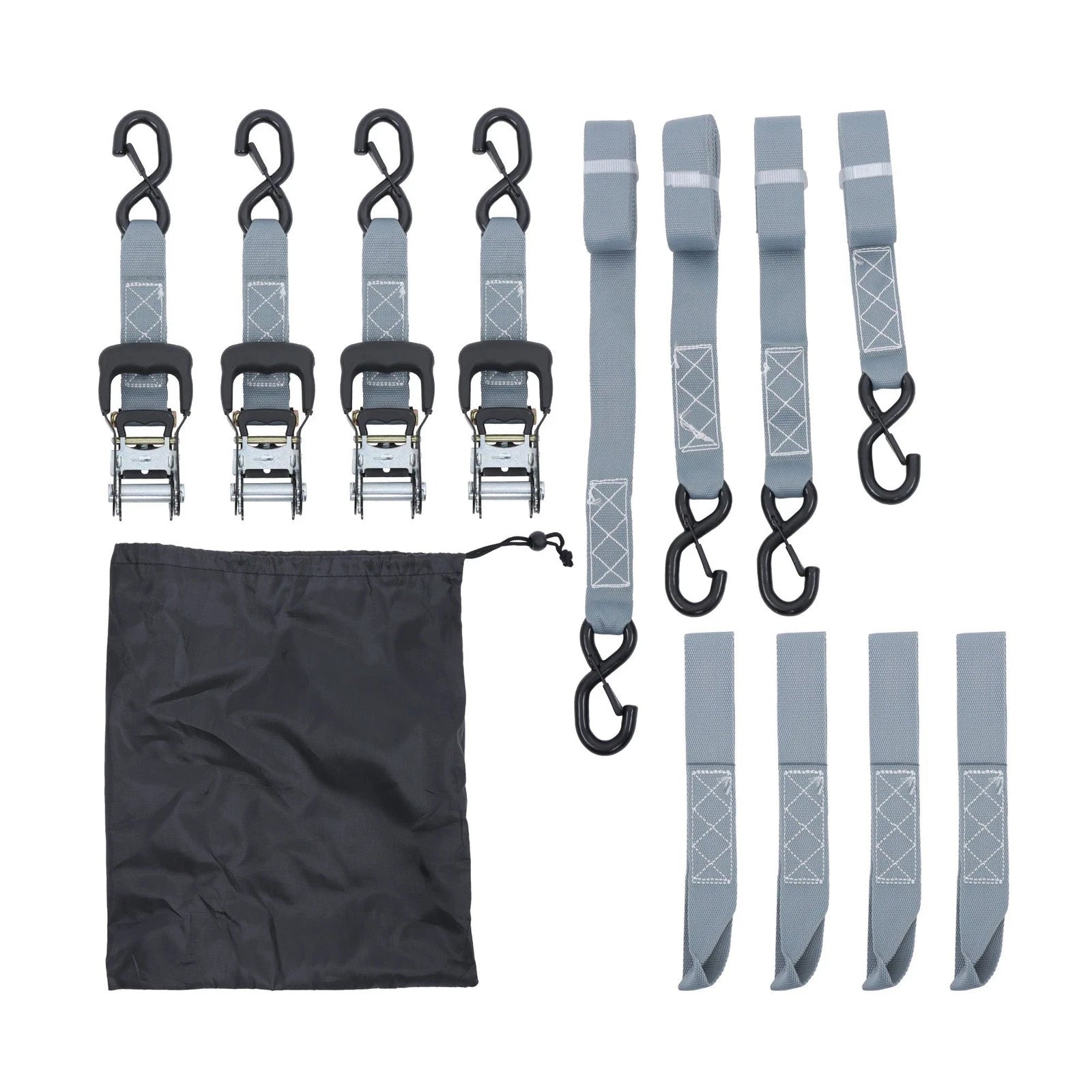 Set of 4 Ratchet Straps for Universal Use (1.6in x 8ft, 5208lbs)