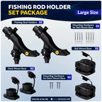 2-Pack Adjustable Fishing Rod Holder Set for Boat & Kayak