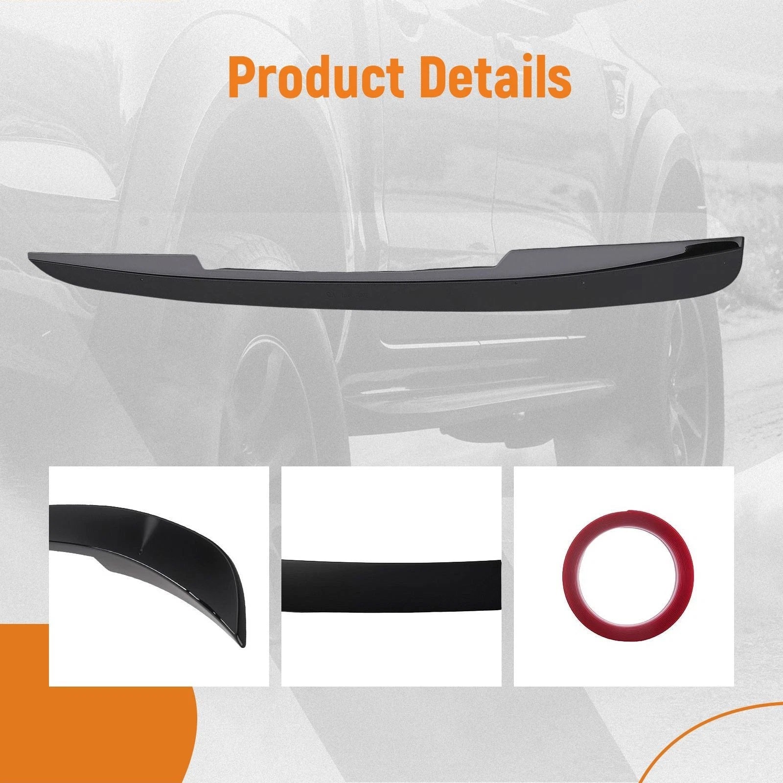 Rear Window Roof Spoiler for Kia K5 (2021-2025) - Black