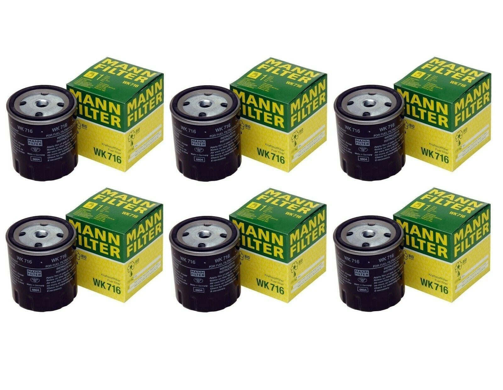 Set of 6 Fuel Filters WK716 for Mercedes Benz W123 W126 (1976–1985)