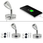 2X USB Rechargeable RV Reading Lamp for Boat and Van (Warm White Light)