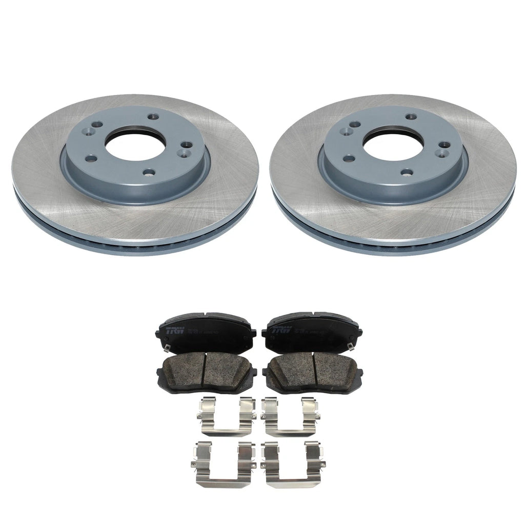 DuraGo Front Rotors & TRW Pro Ceramic Disc Brake Pads Kit for Kia Seltos (2021)