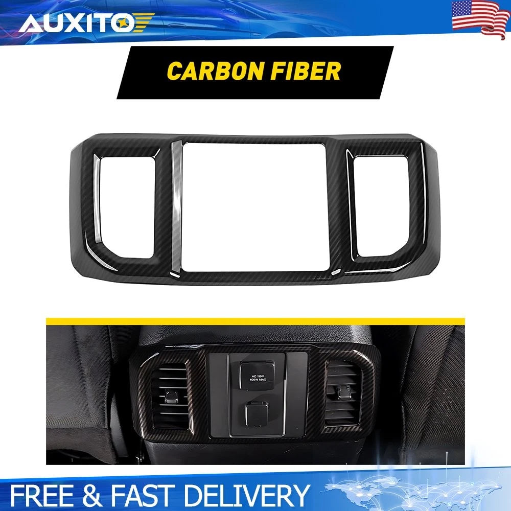 Carbon Fiber Rear AC Air Vent Outlet Cover Trim for Ford F150 (2015–2023)