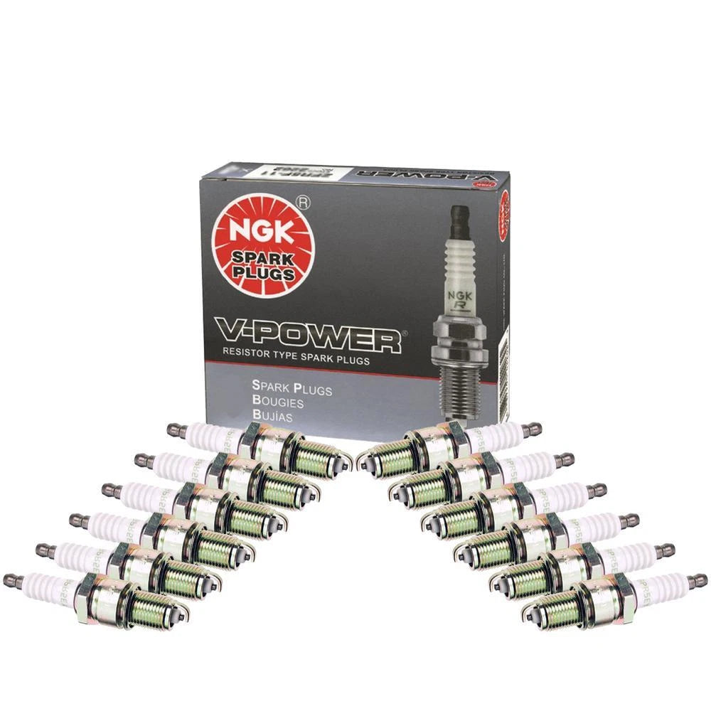 Set of 12 NGK V Power Resistor Spark Plugs 1233 for Audi BMW Nissan Land Rover