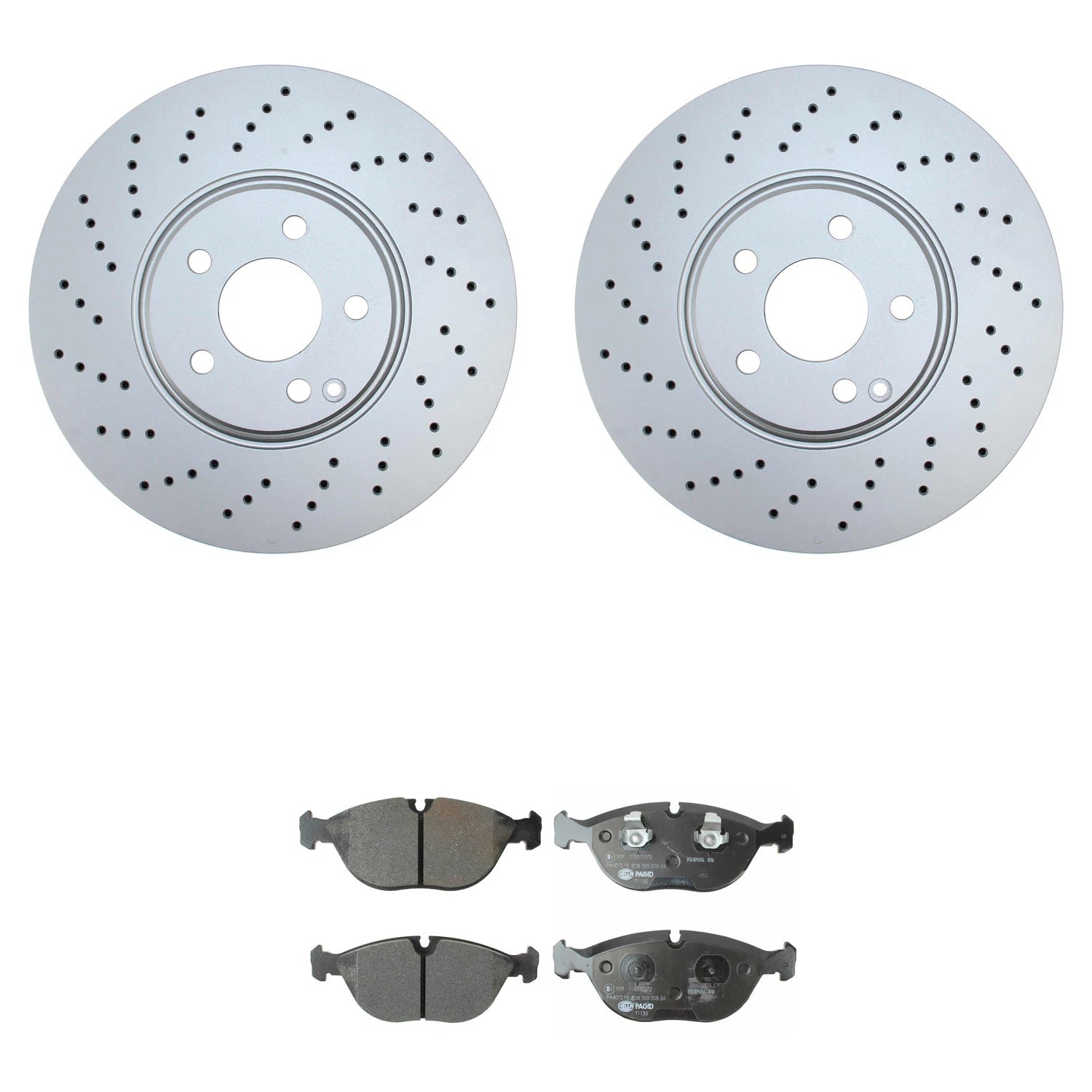 Hella Pagid Front 330mm Rotors & Disc Brake Pad Kit for Mercedes W220 S430 S500 (2000–2006)
