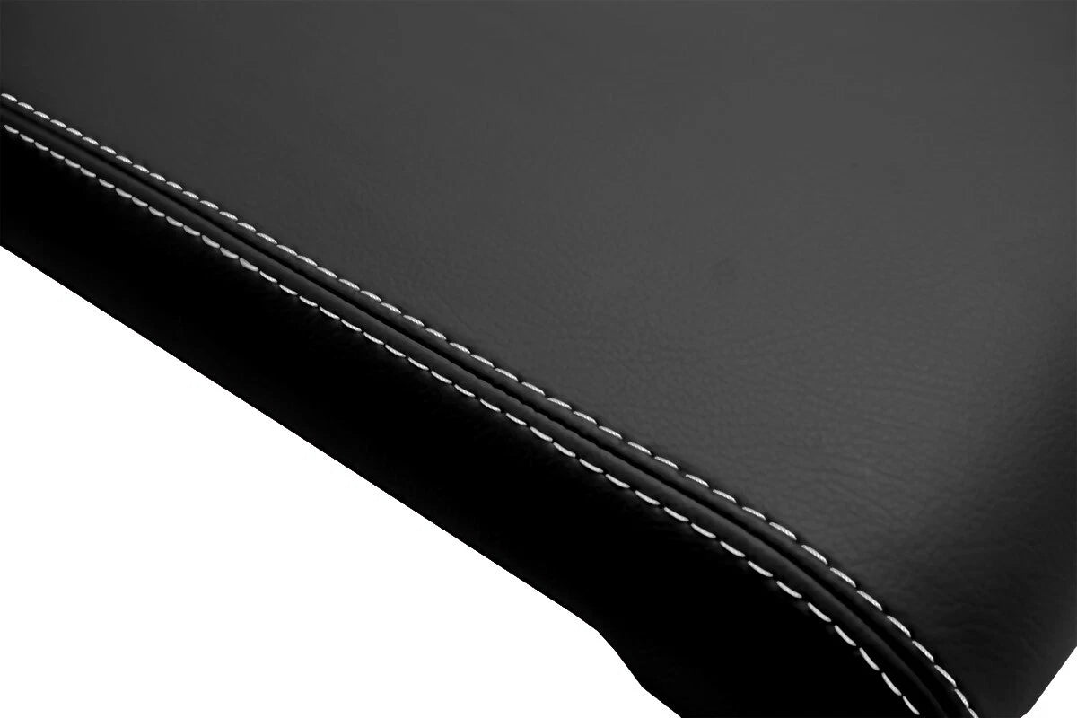 Leather Console Lid Armrest Cover for Chevrolet Colorado (2015–2022) White Stitch