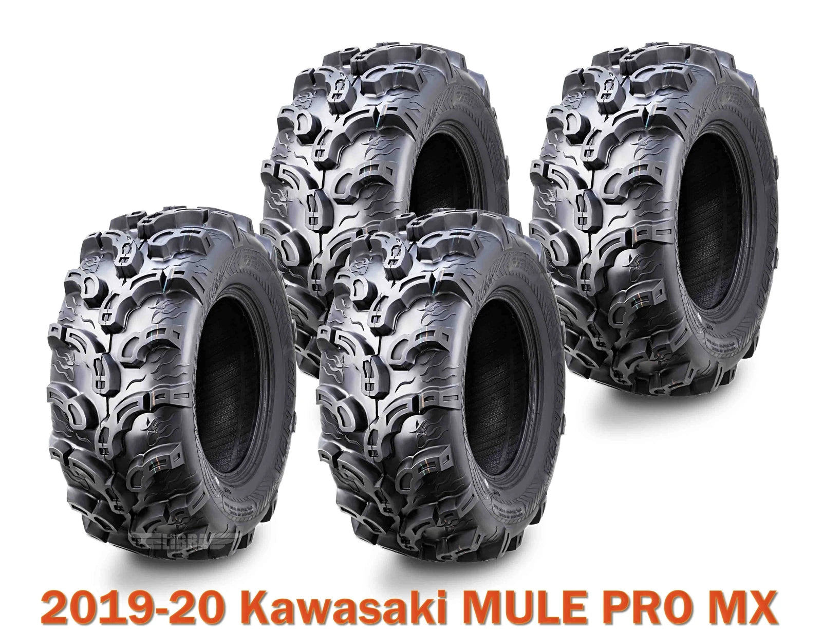 Set of 4 ATV Tires 25x10-12 for Kawasaki MULE PRO MX (2019–2020) Super Mud