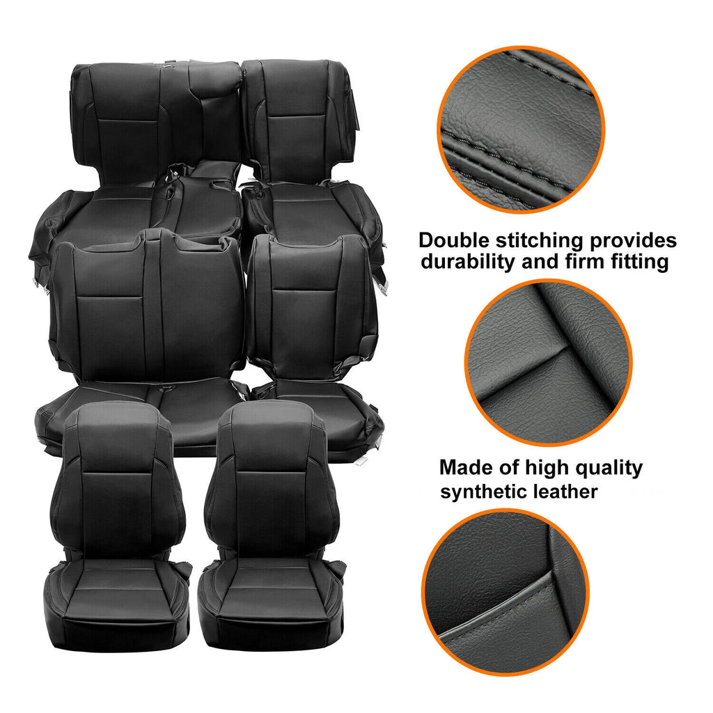 Set of 2 Seat Covers for Toyota Highlander LE/Hybrid (2014–2019) Black