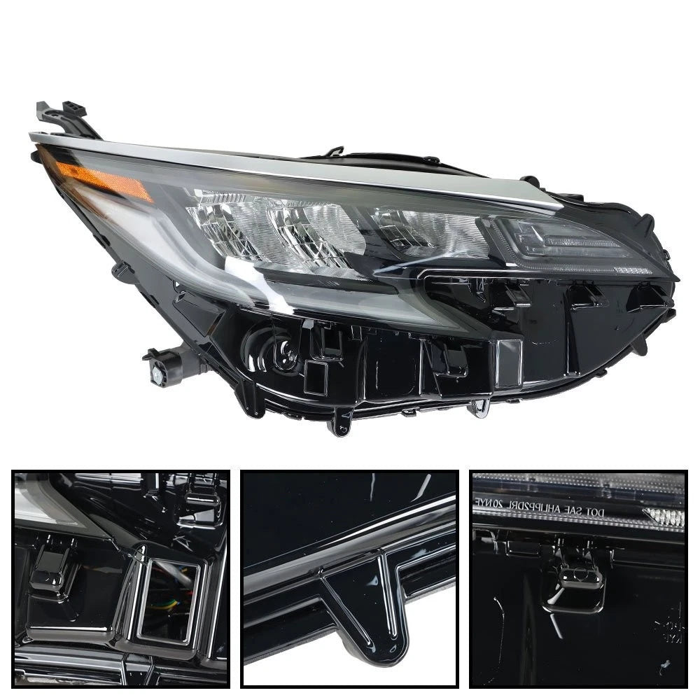 Headlight Headlamp for Toyota Sienna XSE (2021–2022) Right Side LED Black Clear