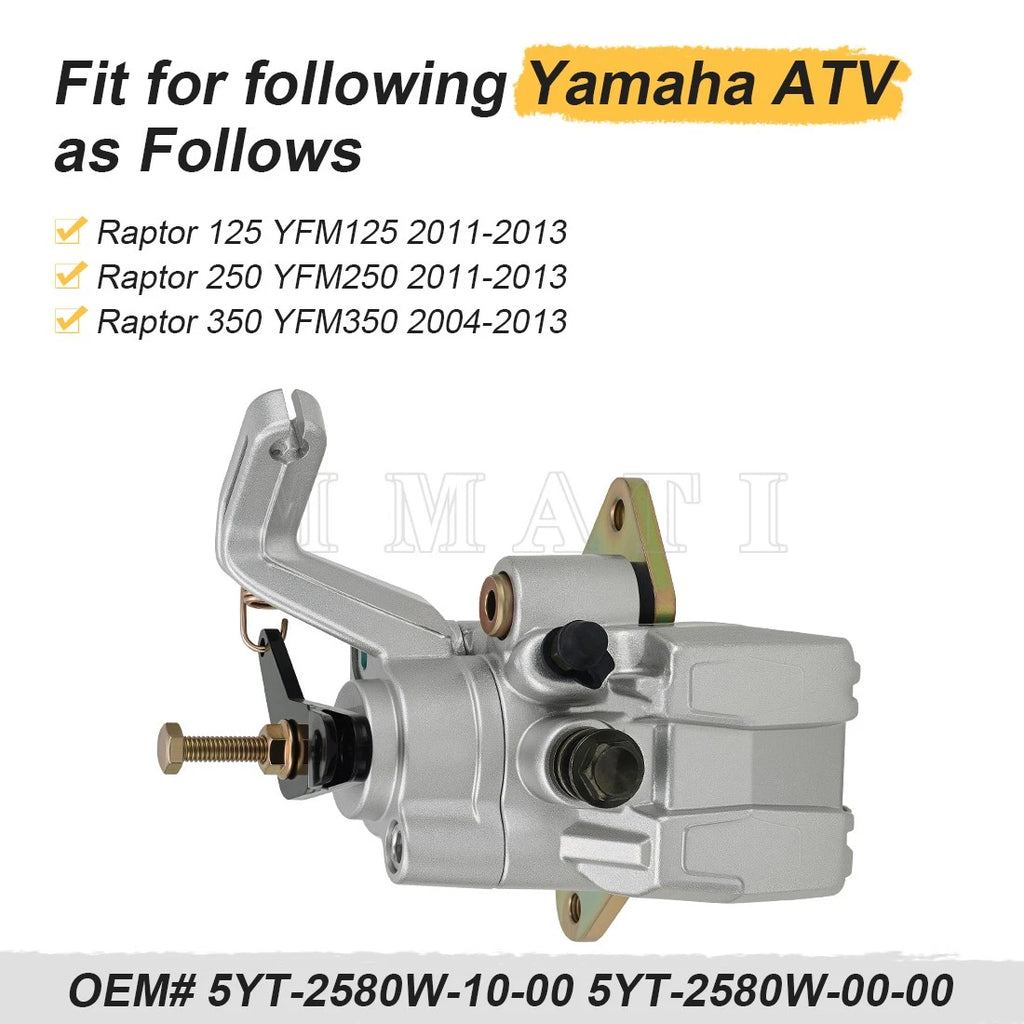 Rear Brake Caliper w/ Pads for Yamaha Raptor 125 YFM125R (2011–2013)