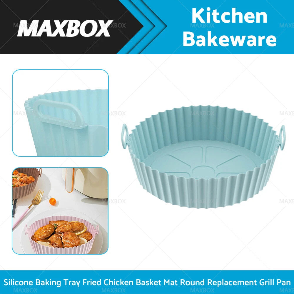 Silicone Baking Tray for Air Fryer (Non-Stick, Reusable)