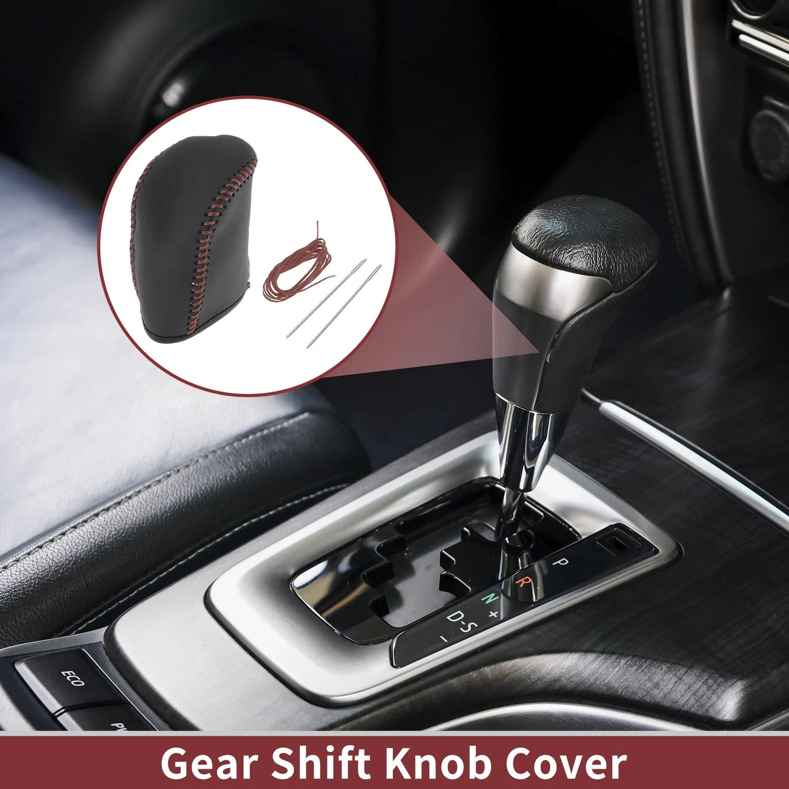 1Pc Gear Shift Knob Cover for Dodge Journey (2011–2020) Black Brown