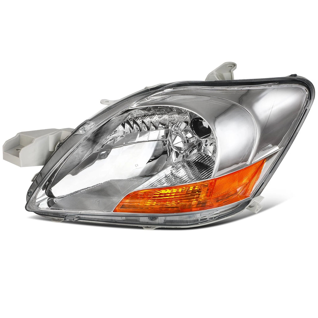 2X Headlight Assembly for Toyota Yaris (2007–2011) - Chrome Amber